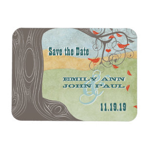 Magnet Flexible Tourbillon Arbre Bois Oiseaux Amour Grain Sauvegar