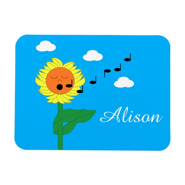 Magnet Flexible Tournesol chantant : (Horizontal)