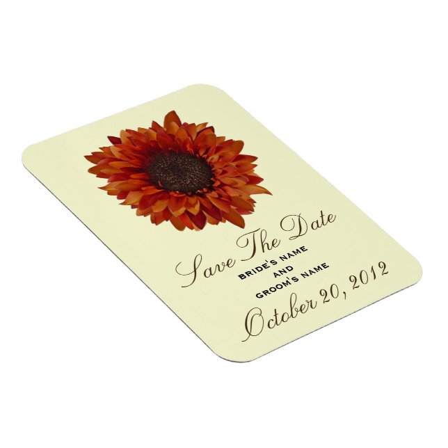 Magnet Flexible Tournesol Orange Enregistrer l'aimant Date (Côté Droit)