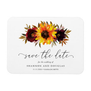 Magnet Flexible Tournesol Rose Mariage de automne rustique Enregis