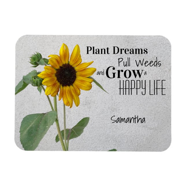 Magnet Flexible Tournesol rustique / Rêves Plantes Bonne vie (Horizontal)