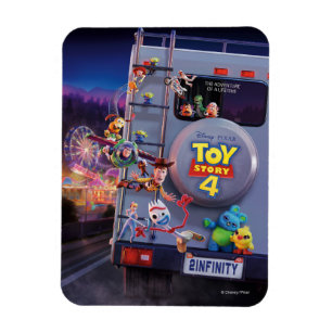 Magnet Flexible Toy Story 4  Toys Riding RV Theatre Poster