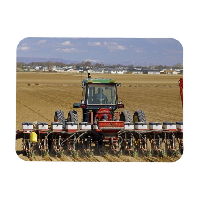 Magnet Flexible Tracteur tirant une semence de maïs. (Horizontal)