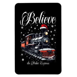 Magnet Flexible Train de Noël Croyez vintage