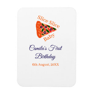 Magnet Flexible Trancher Trancher Pizza bébé brun bleu 1er anniver