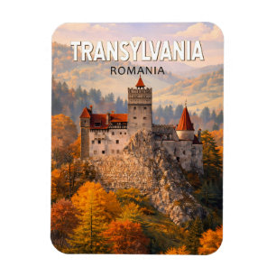 Magnet Flexible Transylvanie Illustration Voyage Art Rétro Roumani