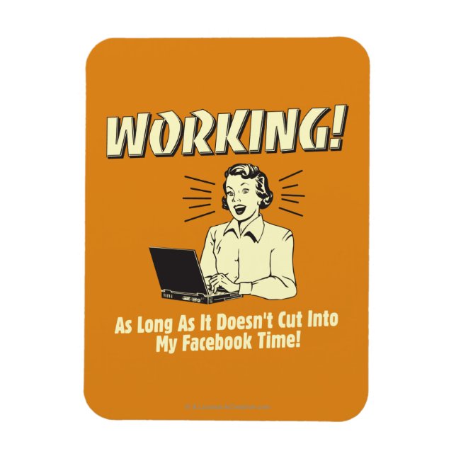Magnet Flexible Travail : Couper dans le temps Facebook (Vertical)