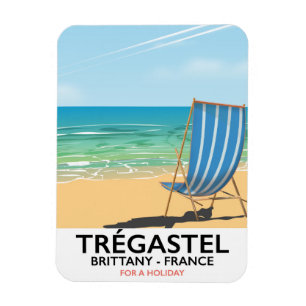 Magnet Flexible Trégastel, Bretagne poster de voyage de plage Fran