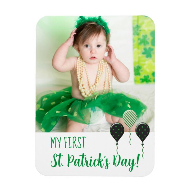 Magnet Flexible Trendy My First St. Patrick Day Announcement Photo (Vertical)