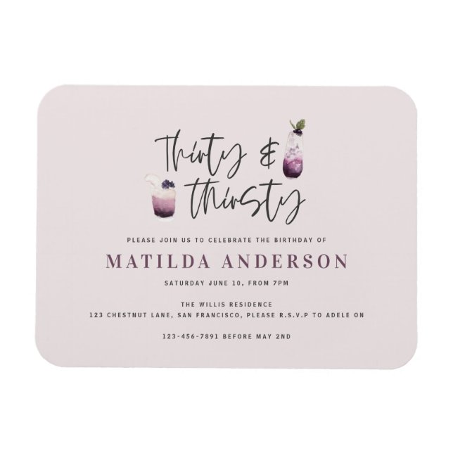 Magnet Flexible Trente et trente-et-trentième anniversaire invitat (Horizontal)