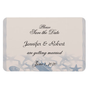 Magnet Flexible Trésor de la mer Mariage Enregistrer la date
