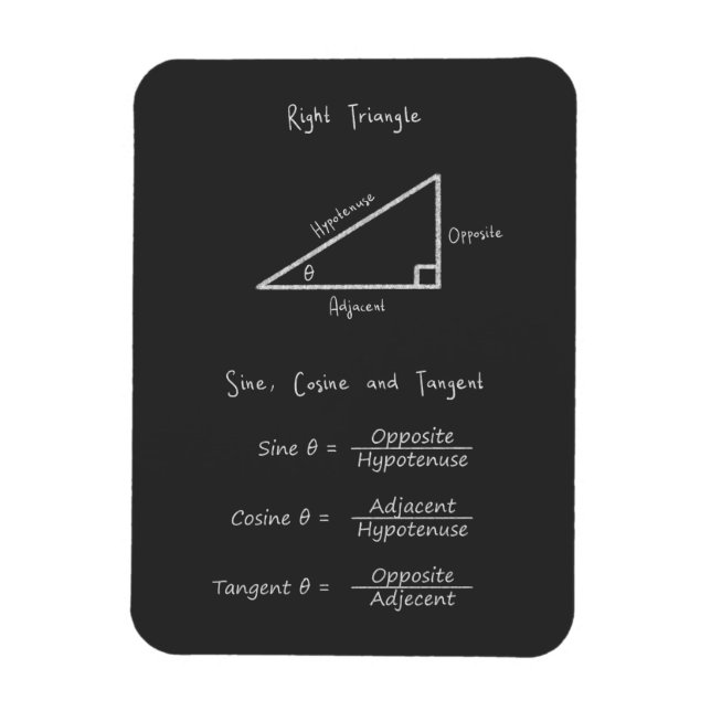 Magnet Flexible Triangle droit de Sine Cosine Tangente Triangle dr (Vertical)