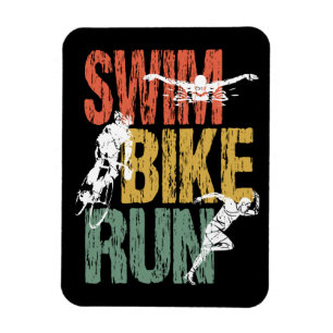 Magnet Flexible Triathlon Vintage Swim Bike Run