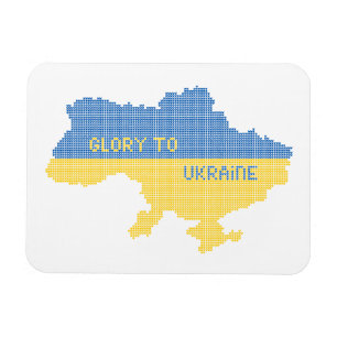 Magnet Flexible Tricot Ukraine texte de la carte d'Etat Gloire à l
