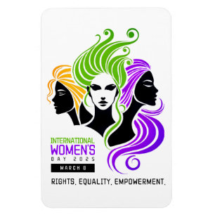 Magnet Flexible Trio coloré stylisé de femmes IWD 2025