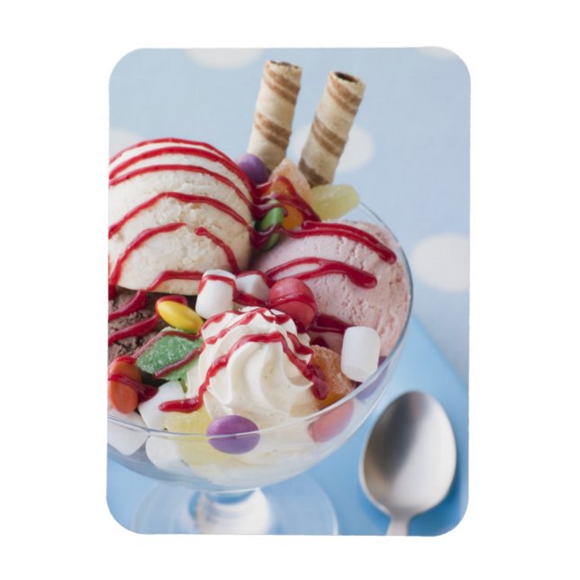 Magnet Flexible Trio de crème glacée et de sundae doux (Vertical)