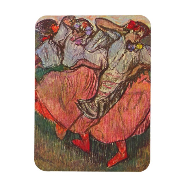Magnet Flexible Trois Danseurs russes par Edgar Degas (Vertical)
