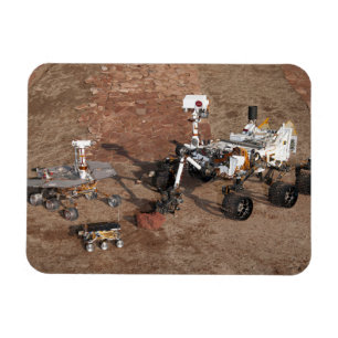 Magnet Flexible Trois Générations De Rovers Mars.