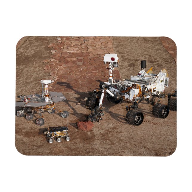 Magnet Flexible Trois Générations De Rovers Mars. (Horizontal)