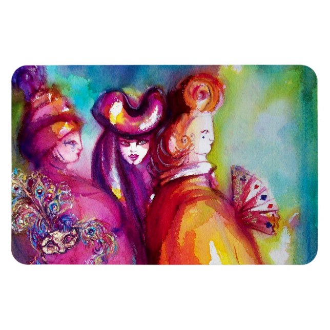 Magnet Flexible TROISIÈME MASQUE / Balle mascarade du Carnaval vén (Horizontal)
