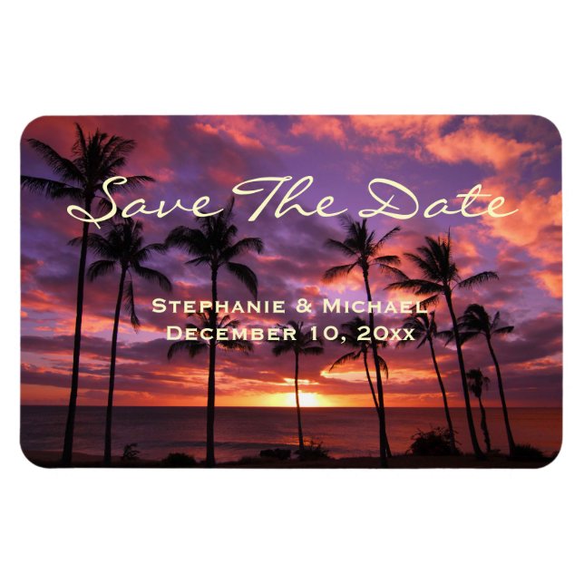 Magnet Flexible Tropical Coucher de soleil coloré "Enregistrer la  (Horizontal)