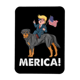 Magnet Flexible Trump Merica Rottweiler Chien Héros américain