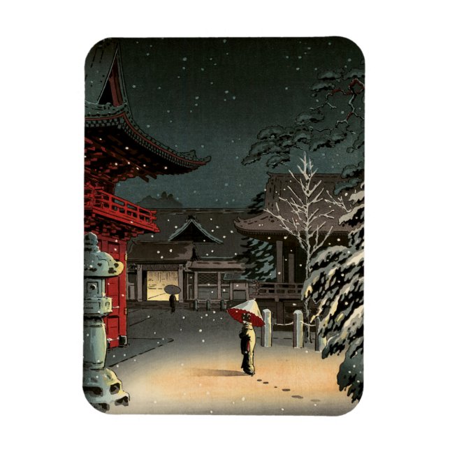 Magnet Flexible Tsuchiya Koitsu - Neige au temple de Nezu (Vertical)