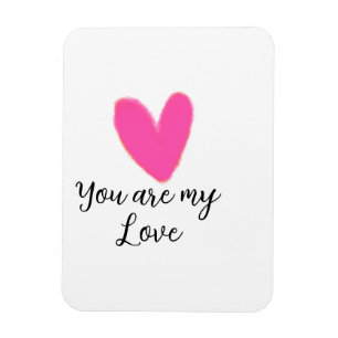 Magnet Flexible tu es mon amour cœur aquarelle rose rouge kidretro
