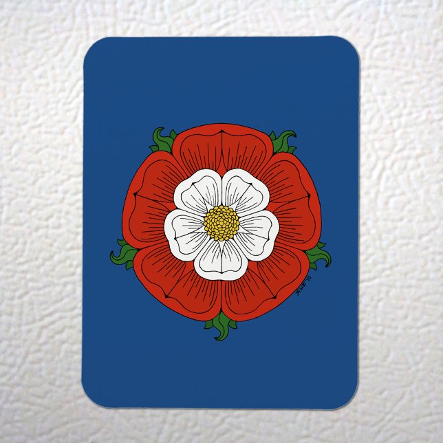 Magnet Flexible Tudor Rose (Tudor Rose Magnet on White Fridge)