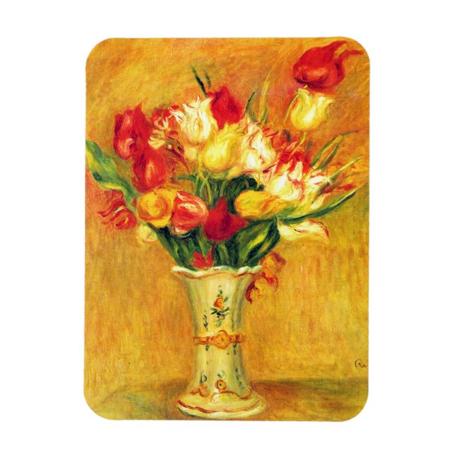 Magnet Flexible Tulipes de Pierre Renoir, Impressionnisme Vintage (Vertical)