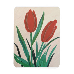 Magnet Flexible Tulipes rouges