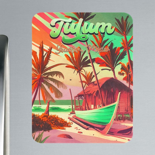Magnet Flexible Tulum Yucatán Plage de Mexico Coucher de soleil (Créateur téléchargé)