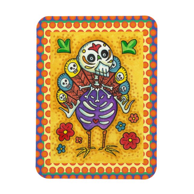 MAGNET FLEXIBLE TURQUIE BONES COLORÉS FOLK MERCI OISEAU OISEAU (Vertical)