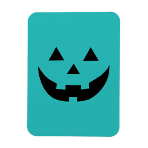Magnet Flexible Turquoise Jack-o'-lantern visage citrouille amusan
