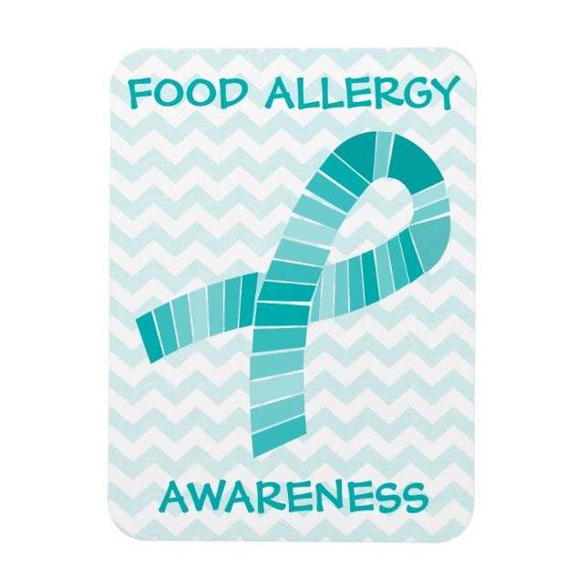Magnet Flexible Turquoise Ribbon Sensibilisation aux allergies ali (Vertical)