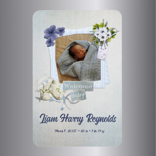 Magnet Flexible Turquoise style Shabby bébé
