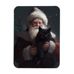 Magnet Flexible Tuxedo Chat avec Noël Festif du Père Noël