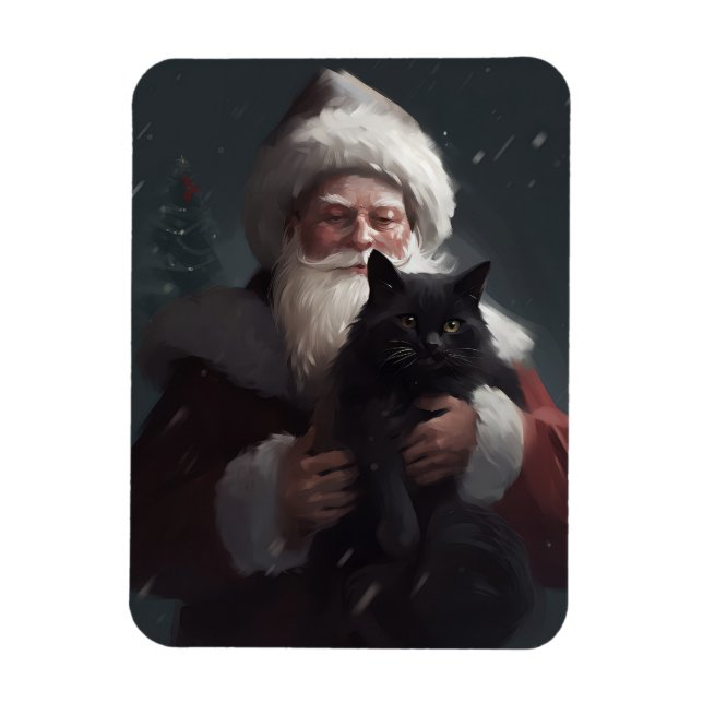 Magnet Flexible Tuxedo Chat avec Noël Festif du Père Noël (Vertical)