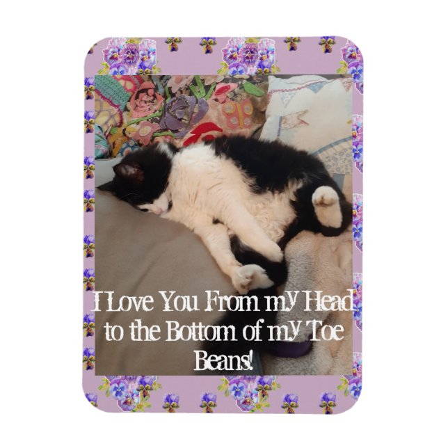 Magnet Flexible Tuxedo Chat Funny Love You Citations de chats Magn (Vertical)