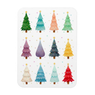Magnet Flexible Twelve Festive Christmas Trees