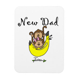 Magnet Flexible Twin Boy and Girl New Dad Cadeaux