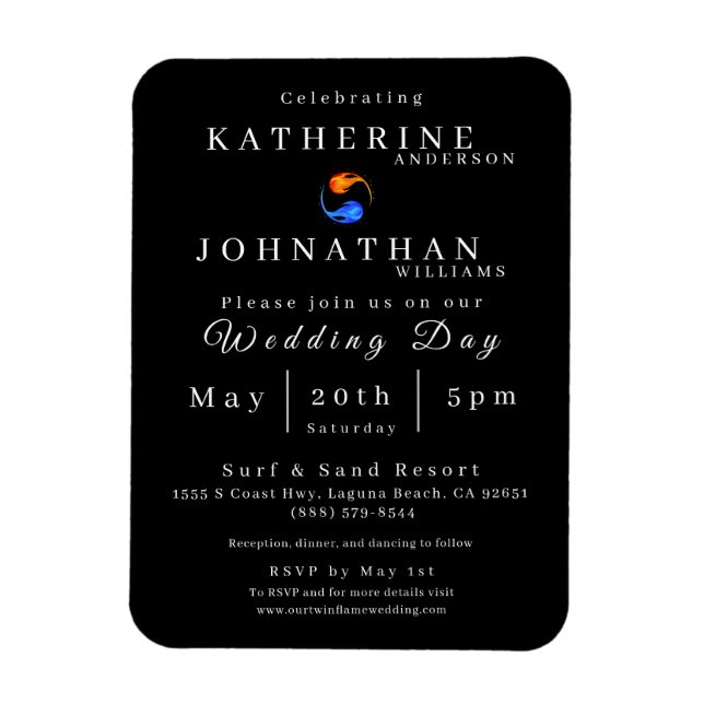 Magnet Flexible Twin Flame Faire-part de mariage- (Vertical)
