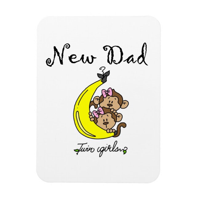 Magnet Flexible Twin Girls New Papa Cadfts (Vertical)