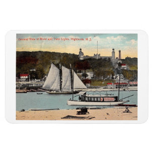Magnet Flexible Twin Lights, Highlands, carte postale Vintage NJ