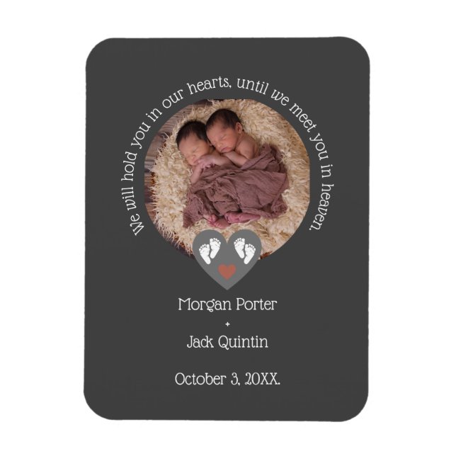 Magnet Flexible Twins fausse couche Baby Loss Memorial Stillborn (Vertical)