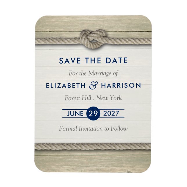 Magnet Flexible Tying The Knot Rustic Beach Wedding Enregistrer La (Vertical)