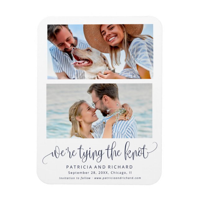 Magnet Flexible Tying The Knot Wedding Enregistrer La Photo Date 2 (Vertical)
