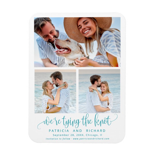 Magnet Flexible Tying The Knot Wedding Enregistrer La Photo Date 3 (Vertical)