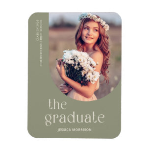 Magnet Flexible Type simple Sage Green Photo Grad Faire-part
