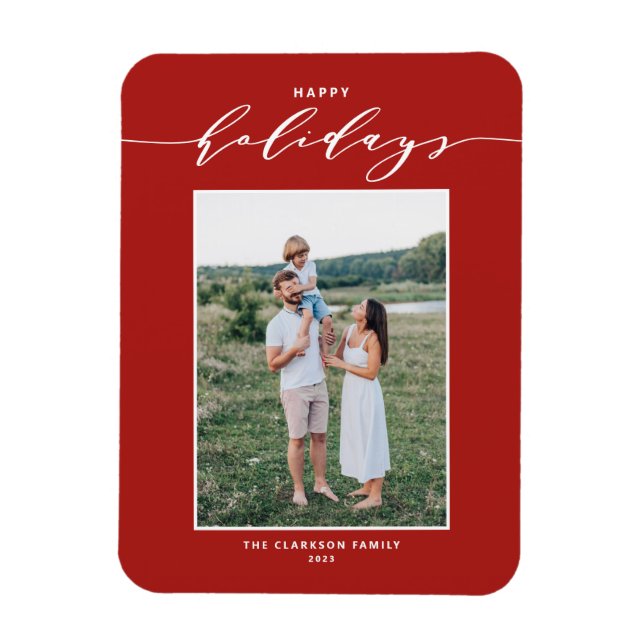 Magnet Flexible Typographie de Mix Rouge Moderne Joyeux Vacances P (Vertical)